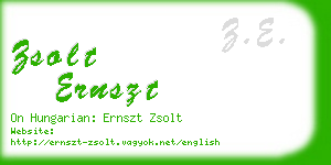 zsolt ernszt business card